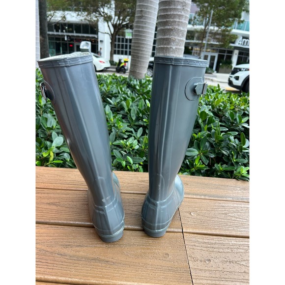 Hunter Women's Bota Original Tall Gloss Graphite Knee-High Rain Boot Size 6 - Picture 8 of 11